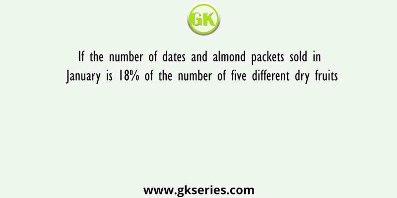 If the number of dates and almond packets sold in January is 18% of the number of five different dry fruits