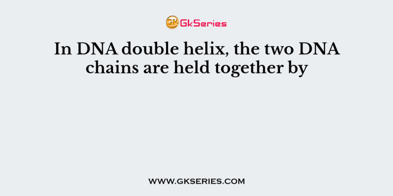 In DNA double helix, the two DNA chains are held together by