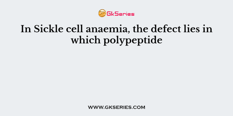 In Sickle cell anaemia, the defect lies in which polypeptide