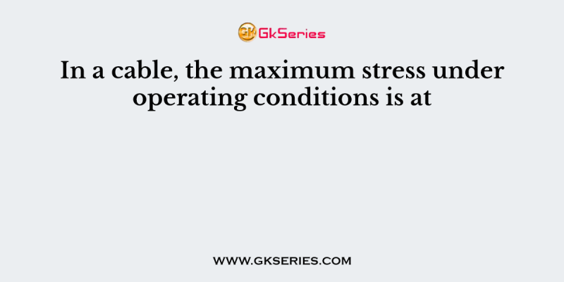 In a cable, the maximum stress under operating conditions is at