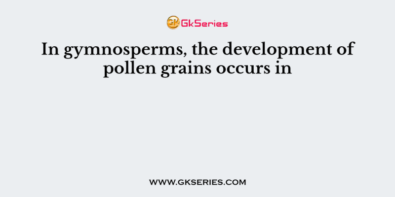 In gymnosperms, the development of pollen grains occurs in