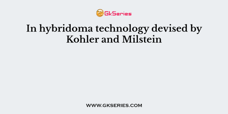In hybridoma technology devised by Kohler and Milstein