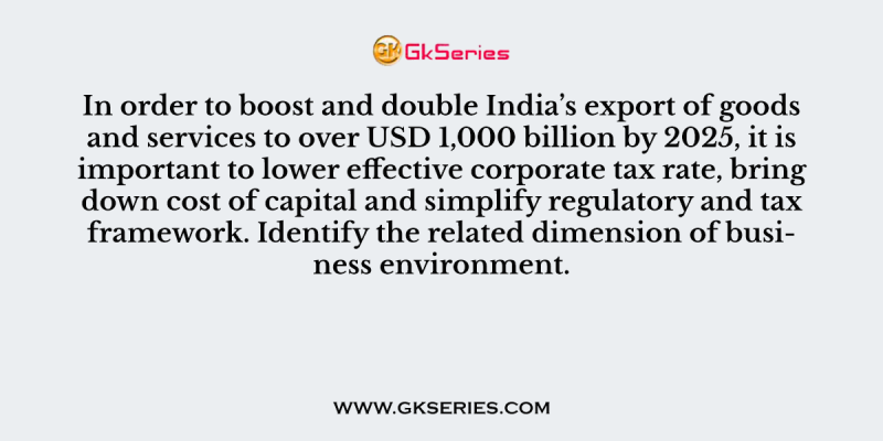 In order to boost and double India’s export of goods and services to over USD 1,000 billion by 2025