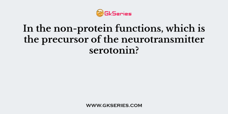 In the non-protein functions, which is the precursor of the neurotransmitter serotonin?