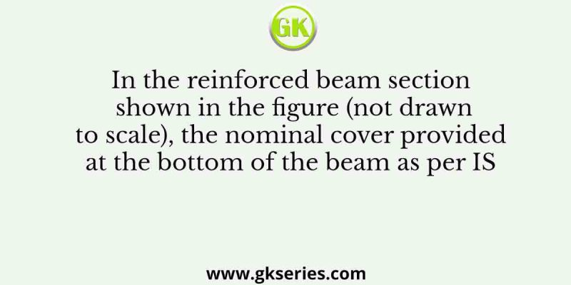 In the reinforced beam section shown in the figure (not drawn to scale), the nominal cover provided at the bottom of the beam as per IS
