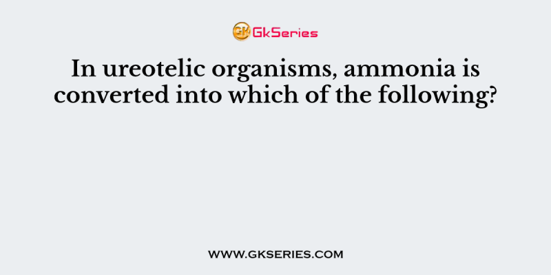 In ureotelic organisms, ammonia is converted into which of the following?