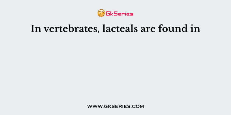 In vertebrates, lacteals are found in