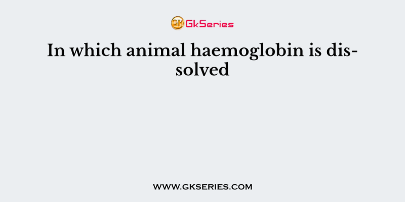 In which animal haemoglobin is dissolved