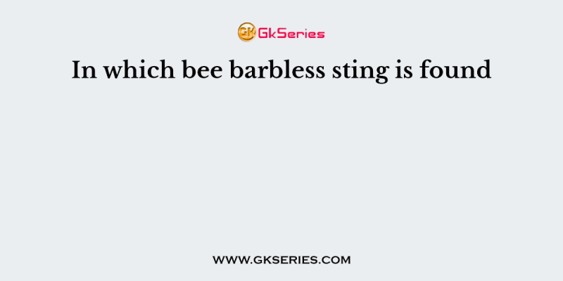 In which bee barbless sting is found