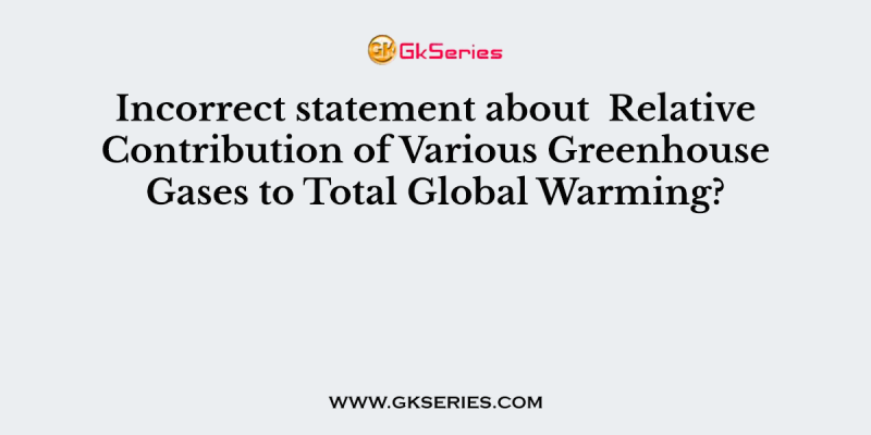 Incorrect statement about  Relative Contribution of Various Greenhouse Gases to Total Global Warming?