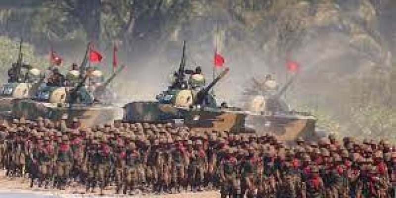 India along with Pakistan Russia and China Attends Myanmar Parade