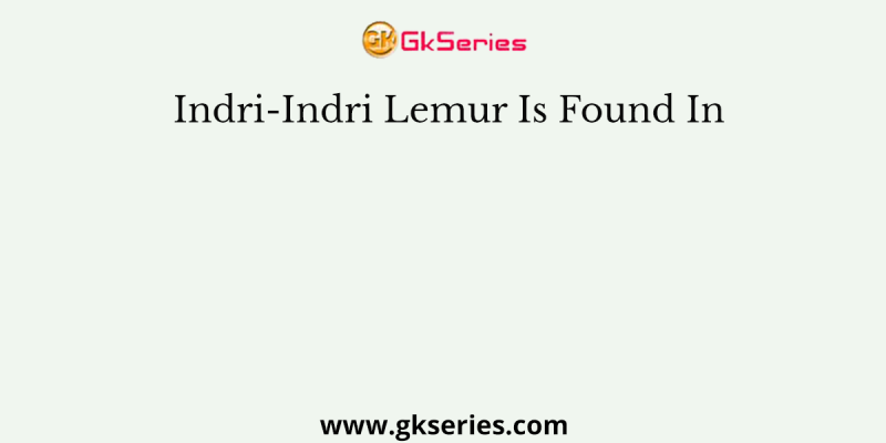Indri-Indri Lemur Is Found In