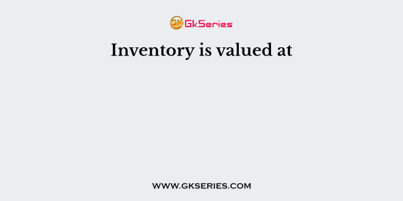 Inventory is valued at