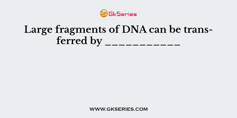 Large fragments of DNA can be transferred by ___________