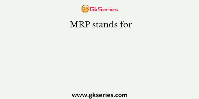 MRP stands for