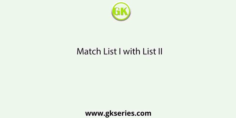 Match List I with List II