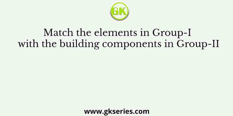 Match the elements in Group-I with the building components in Group-II