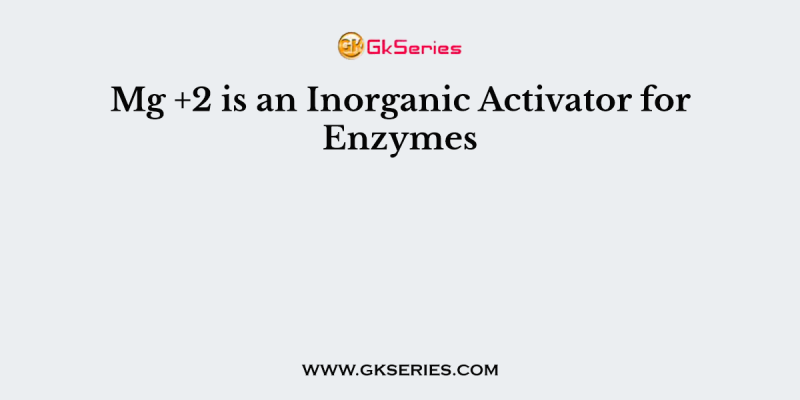 Mg +2 is an Inorganic Activator for Enzymes