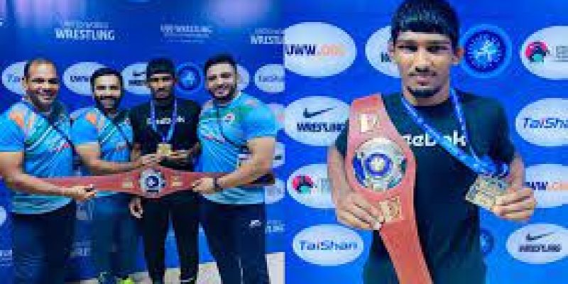 Mohit Kumar, representing India, emerged victorious in the men’s 61 kg freestyle category