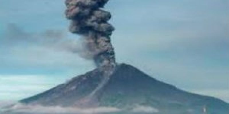 Mount Sinabung volcano erupted in Sumatra Island