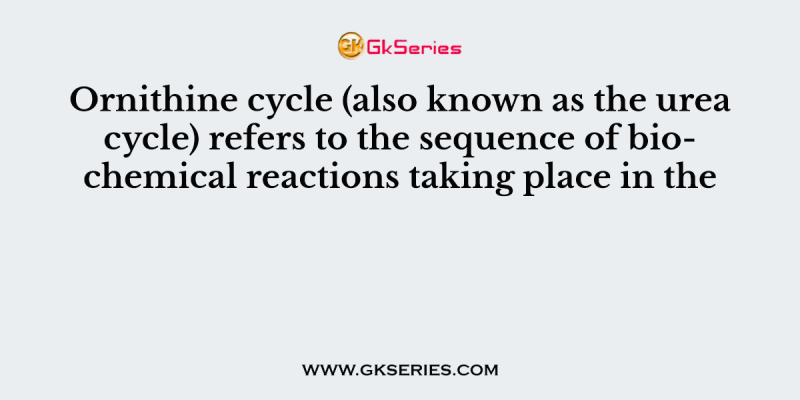 Ornithine cycle (also known as the urea cycle) refers to the sequence of biochemical reactions taking place in the