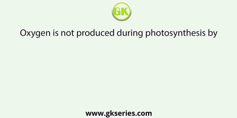 Oxygen is not produced during photosynthesis by