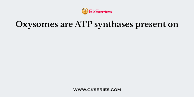 Oxysomes are ATP synthases present on