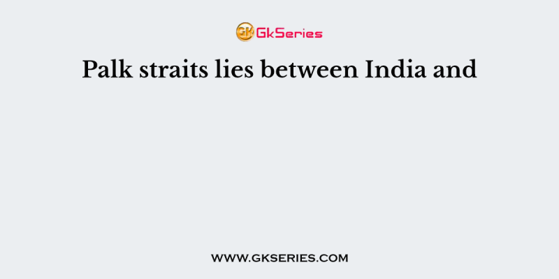 Palk straits lies between India and