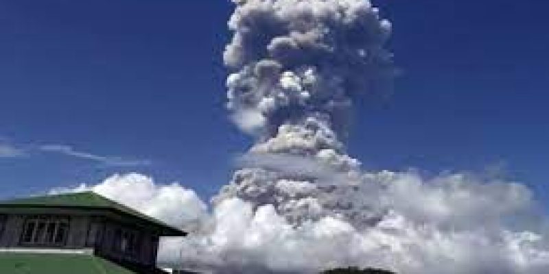 Philippine volcano billows ‘greyish plume’