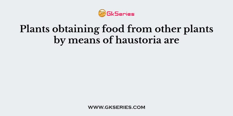 Plants obtaining food from other plants by means of haustoria are