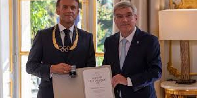President Emmanuel Macron Awarded Olympic Order in Gold for Paris 2024 Success