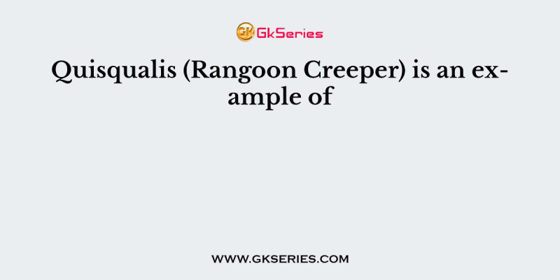 Quisqualis (Rangoon Creeper) is an example of