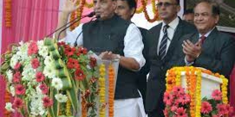 Rajnath Singh laid the foundation stones for several development projects in Lucknow