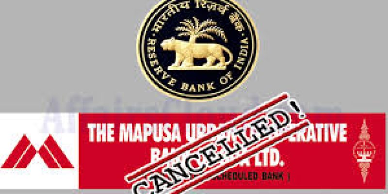 Reserve Bank cancels license of Goa’s oldest Mapusa urban co-operative bank