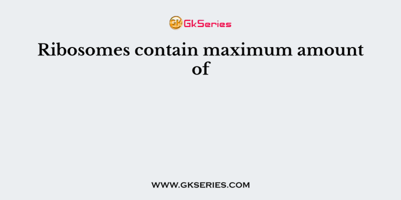 Ribosomes contain maximum amount of