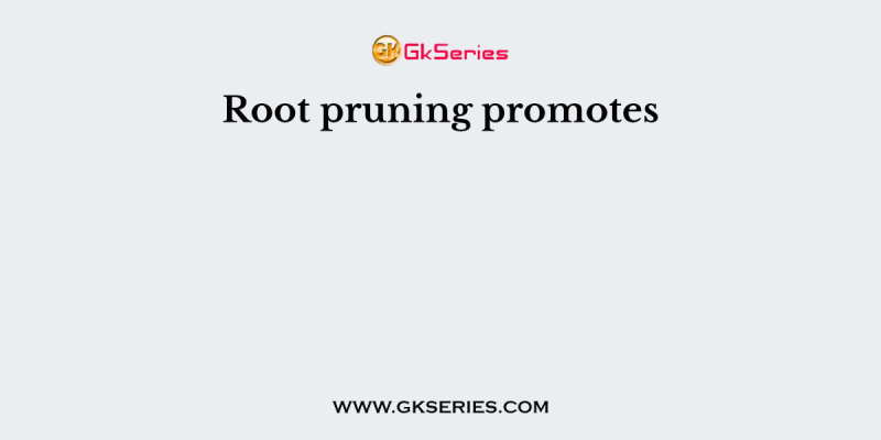 Root pruning promotes