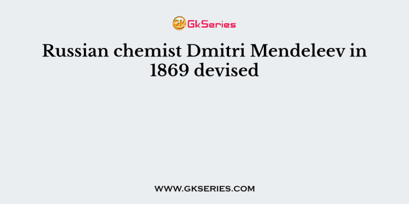 Russian chemist Dmitri Mendeleev in 1869 devised