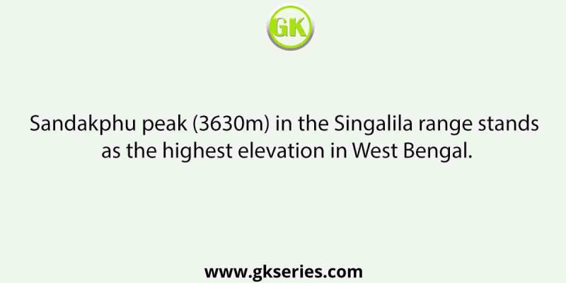 The highest point in West Bengal is