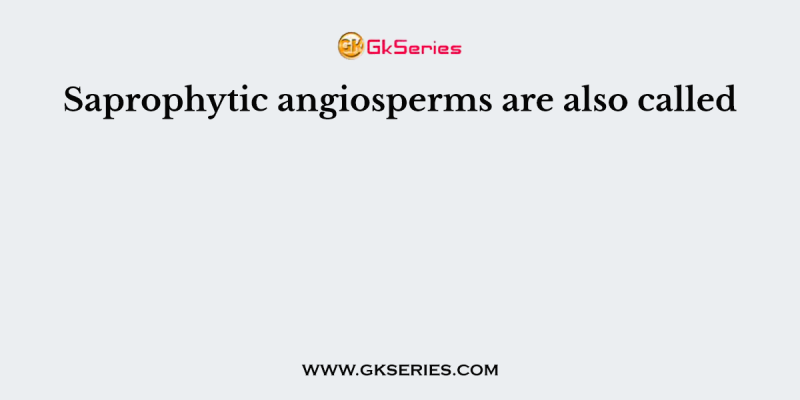 Saprophytic angiosperms are also called