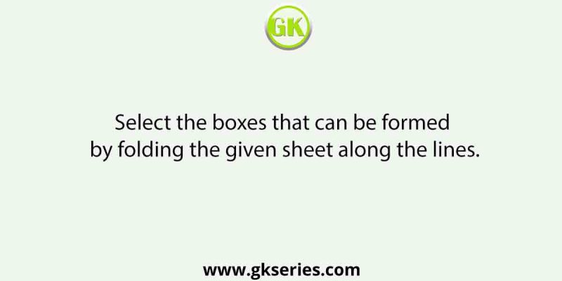 Select the boxes that can be formed by folding the given sheet along the lines.