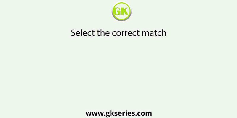 Select the correct match | Biology | Question no 9