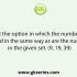 Select the option in which the numbers are related in the same way as are the numbers of the following set. (50, 36, 900)