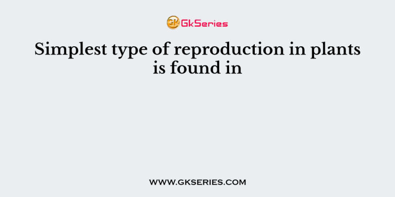 Simplest type of reproduction in plants is found in