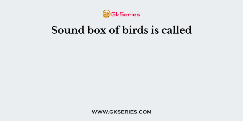 Sound box of birds is called