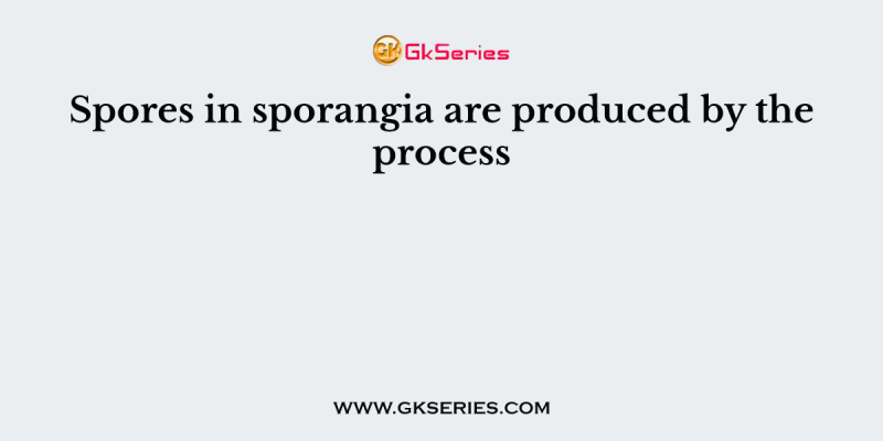 Spores in sporangia are produced by the process