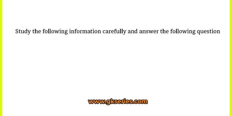 Study the following information carefully and answer the following question