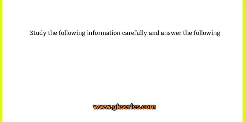Study the following information carefully and answer the following