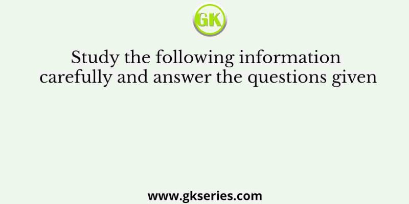 Study the following information carefully and answer the questions given below