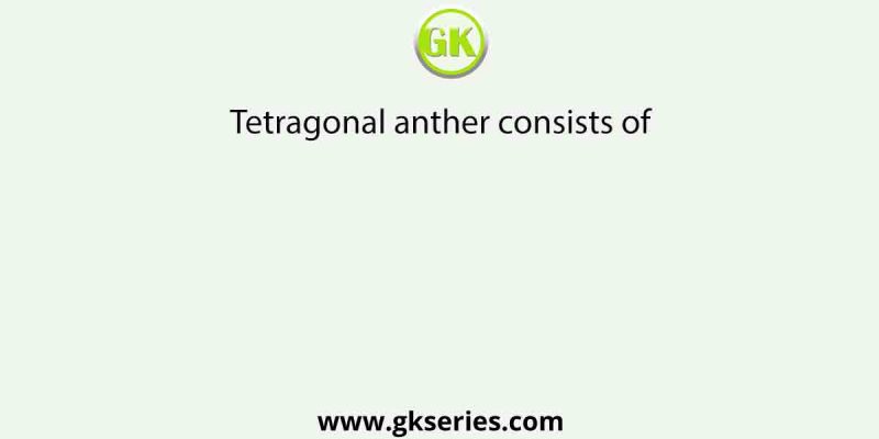Tetragonal anther consists of