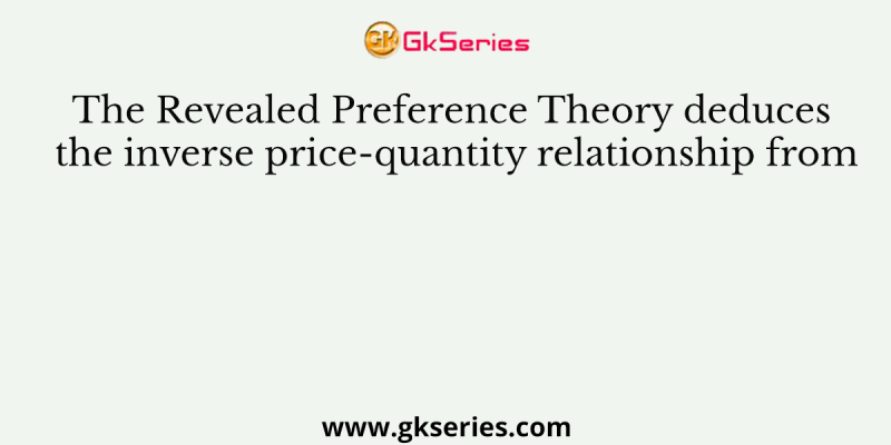 The Revealed Preference Theory deduces the inverse price-quantity relationship from